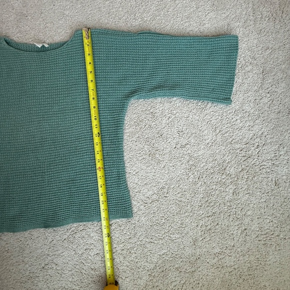 J. Jill Light Green Knit Sweater Button Sleeve Detail Size M - Picture 8 of 14